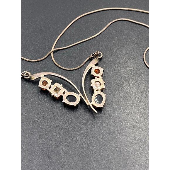 Vintage Sterling Silver Classic Baltic Cognac, Green, Yellow Amber Necklace - Picture 7 of 10